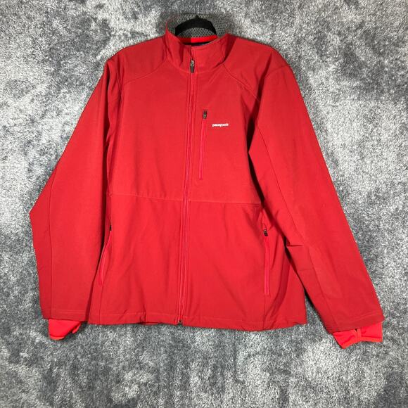 Patagonia Integral Jacket Mens Large Red Full Zip PolarTec Dry Softshell Coat - Picture 1 of 8